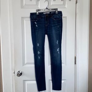 Dark-washed, Ripped Skinny Jeans from Hollister